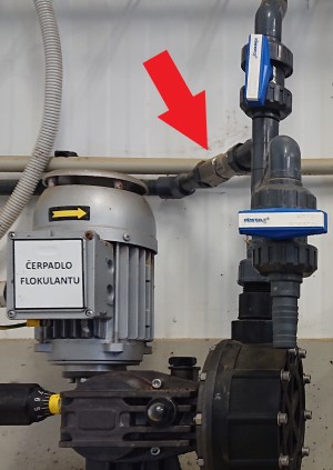 ukázka instalace pojistného ventilu dávkovacího čerpadla